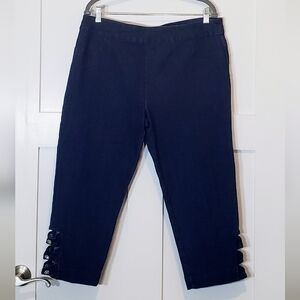 Soft Surroundings Size Petite XL Pull On Cropped Denim Blue Jeans Bling …